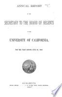 Annual Report of the Secretary to the Board of Regents