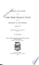 Annual Report of the United States Geological Survey to the Secretary of the Interior