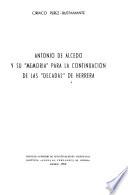 Antonio de Alcedo y su Memoria para la continuación de las décadas de Herrera