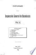 Anuario: 1894-95.A. Informe del inspector general