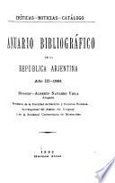 Anuario bibliográfico de la República Arjentina