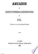 Anuario de Leyes Y Disposiciones Supremas