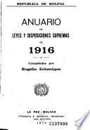 Anuario de Leyes Y Disposiciones Supremas