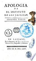 Apologia de el instituto de los Jesuitas