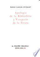 Apología de la bibliofilia y vituperio de la errata