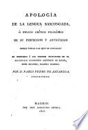 Apologia de la lengua bascongada