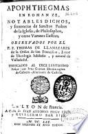 Apophthegmas [sic] en romanze