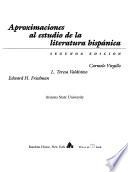 Aproximaciones al estudio de la literatura hispánica