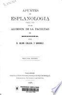 Apuntes de esplanología para uso de los alumnos de la Facultad de Medicina