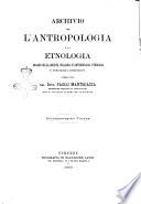Archivio per l'antropologia e la etnologia