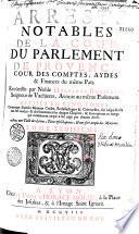 Arrests notables de la cour du parlement de Provence