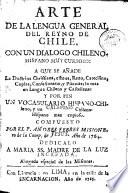 Arte de la Lengua general del Regno de Chile