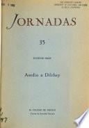 Libro Asedio a Dilthey