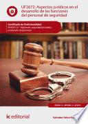 Libro Aspectos jurídicos en el desarrollo de las funciones del personal de seguridad. SEAD0112