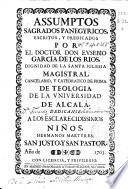 Assumptos sagrados panegyricos