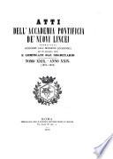 Atti della Pontificia accademia romana dei Nuovi Lincei