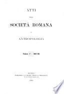 Atti della Società Romana di Antropologia