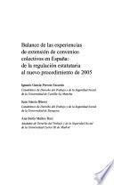 Balance de las experiencias de extensión de convenios colectivos en España
