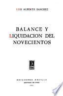 Balance y liquidación del novecientos