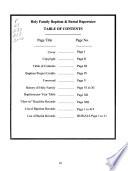 Baptism & Burial Repertoire, Holy Family Catholic Church, Essex Jct., Vermont, 1893-1997