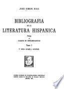 Bibliografía de la literatura hispánica