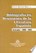 Bibliografía en resúmenes de la literatura española