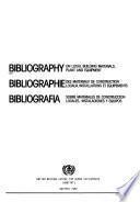 Bibliografía Sobre Materiales de Construcción Locales, Instalaciones Y Equipos