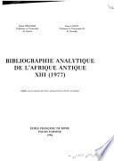 Bibliographie analytique de l'Afrique antique