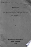 Bibliography of the Humanistic Studies and Social Relations