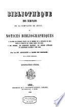 Bibliothèque des écrivains de la Compagnie de Jésus ou Notices bibliographiques