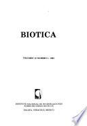 Biotica ; publicación del Instituto de Investigaciones sobre Recursos Bióticos A.C.