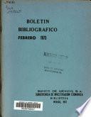 Boletín bibliográfico