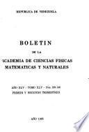Boletín de la Academia de Ciencias Físicas Matemáticas y Naturales