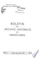 Boletín del Archivo Histórico de Miraflores