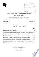 Boletín del Departamento de Biología, Universidad del Valle
