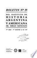 Boletín del Instituto de Historia Argentina y Americana Doctor Emilio Ravignani.