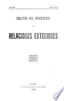 Boletin del Ministerio de Relaciones Exteriores