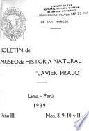 Boletín del Museo de historia natural Javier Prado.