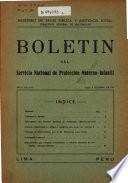 Boletín del Servicio Nacional de Protección Materno-Infantil, Peru