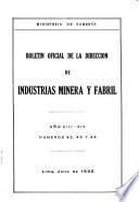 Boletin oficial de la Dirección de Minas e Industrias