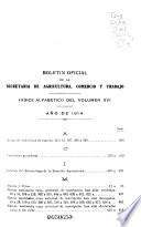 Boletín oficial de la Secretaría de Agricultura, Comercio y Trabajo