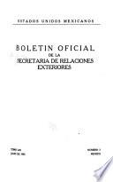 Boletín oficial de la Secretaría de relaciones exteriores
