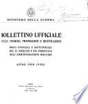 Bollettino ufficiale delle nomine, promozioni e destinazioni negli ufficiali e sottufficiali del R. esercito italiano e nel personale dell'amministrazione militare