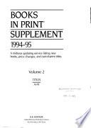 Books in Print Supplement