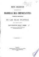 Breve descripcion de algunas de las maderas mas importantes y Mejor Conocidas de las islas Filipinas