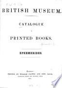 British Museum Catalogue of printed Books