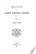 Bulletin de la Société d'Histoire Vaudoise