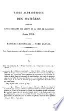 Bulletin des arrêts de la Cour de cassation rendus en matière criminelle