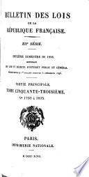 Bulletin des lois de la République franc̜aise