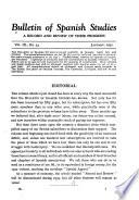 Bulletin of Spanish Studies